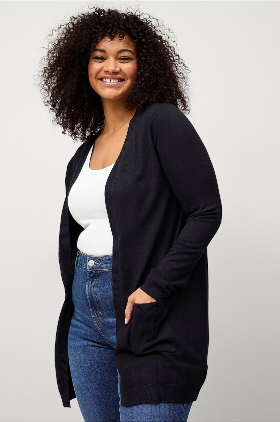 Kardigan mCarrie L/S Long Cardigan - Svart