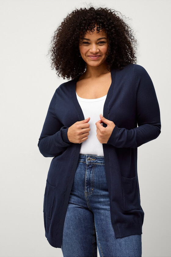 Kardigan mCarrie L/S Long Cardigan - Blå