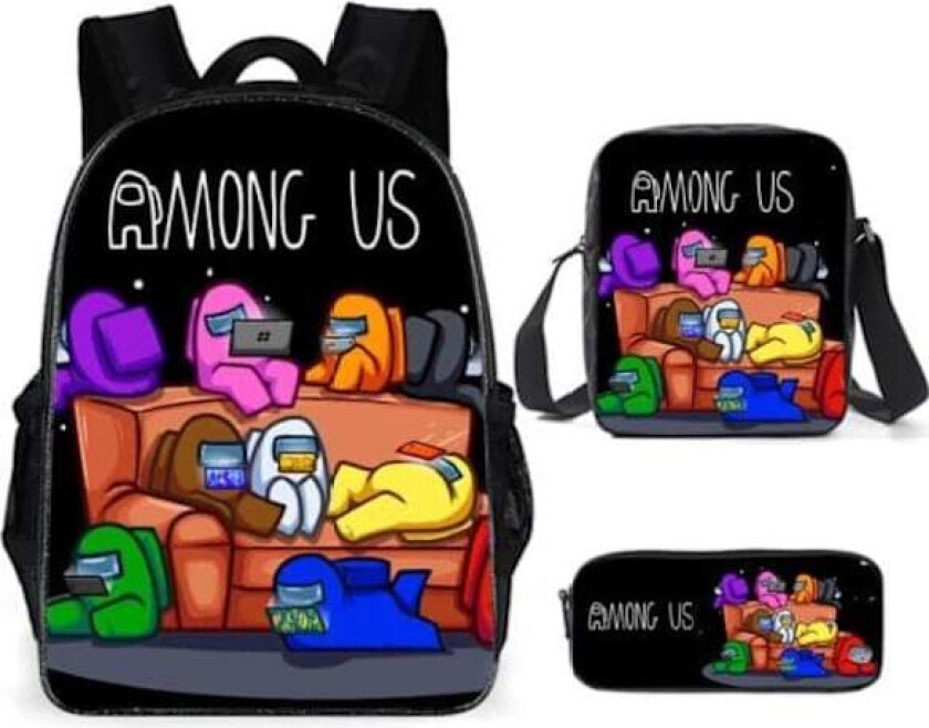 Among Us Skolesekk Ryggsekk Ryggsekk+Skulderveske+ Penal_qq