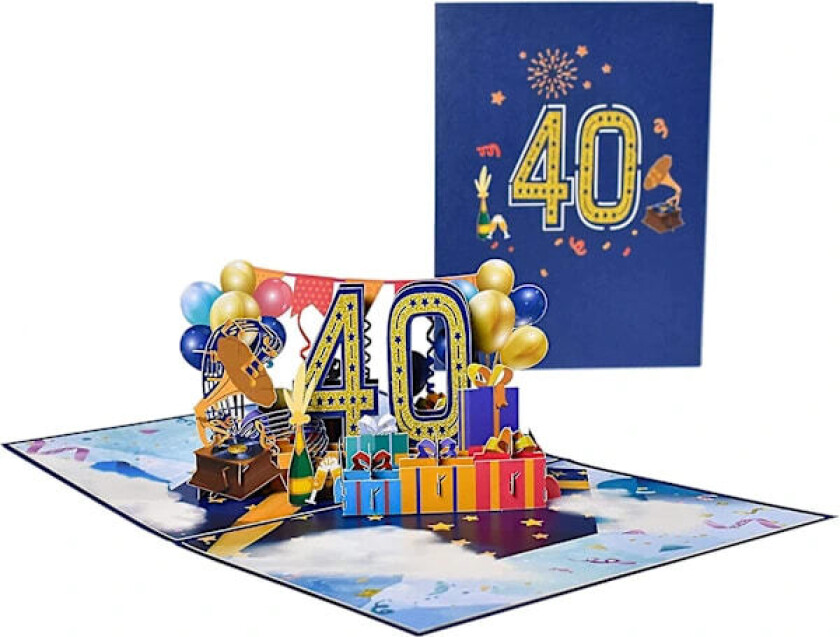 /NN/40 År Gammelt 3D Gratulasjonskort - Håndlaget Gratulasjonskort - 18 År Gammelt Gratulasjonskort - Med Konvolutt for Familie, Kvinner, Menn, Mor, Venner