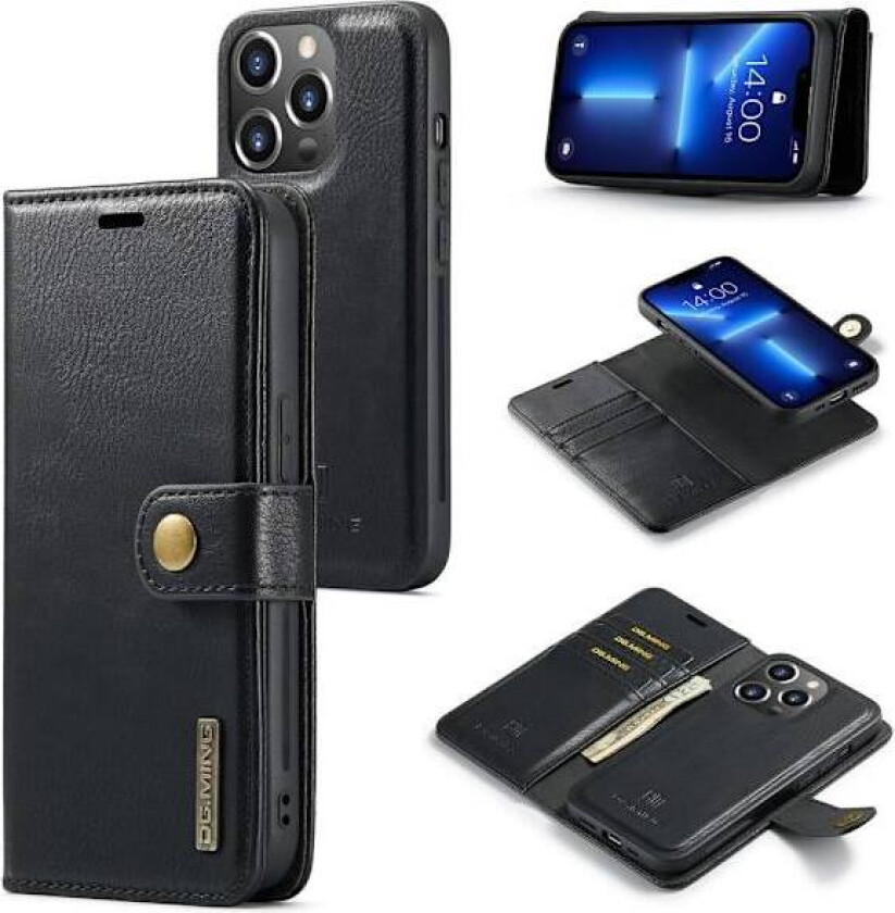 DG.MING for iPhone 15 Pro Avtakbar 2-i-1 Lommebokdeksel