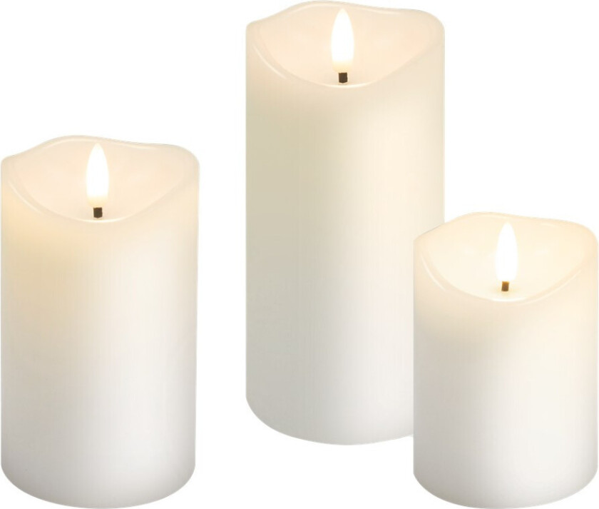 Voks LED-lys - Hvit - 3 stk.