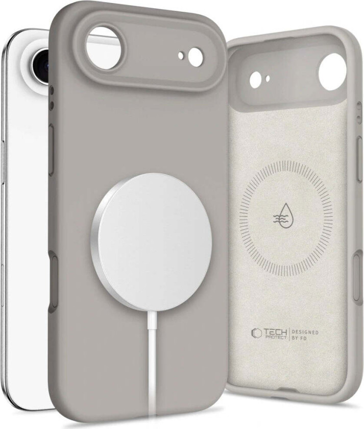 iPhone 17 Air Tech-Protect Silicone Deksel - MagSafe Kompatibel - Grå