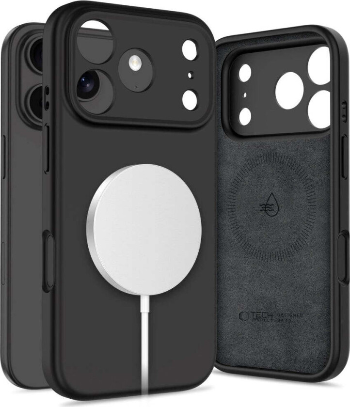 iPhone 17 Pro Max Tech-Protect Silicone Deksel - MagSafe Kompatibel - Svart