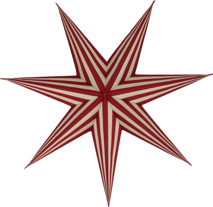 Bare adventsstjerne hvit-rød stripete 45 cm