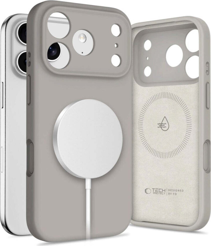 iPhone 17 Pro Tech-Protect Silicone Deksel - MagSafe Kompatibel - Grå