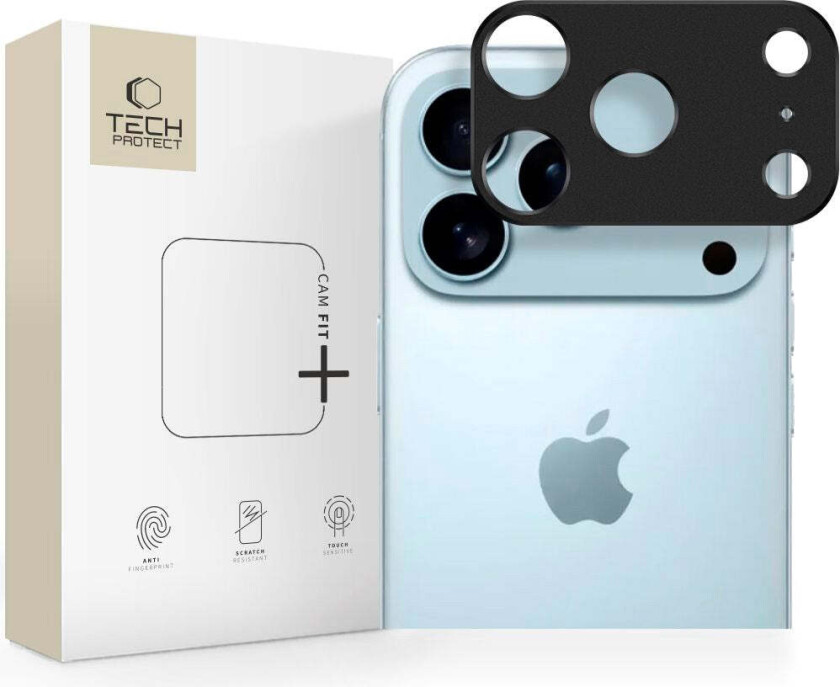 iPhone 17 Pro Tech-Protect Camalloy Fit+ Kameralinsebeskyttelsesdeksel - Svart