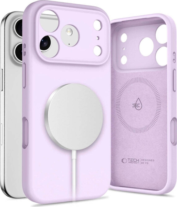iPhone 17 Pro Tech-Protect Silicone Deksel - MagSafe Kompatibel - Lilla