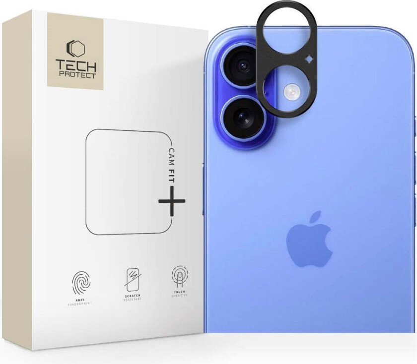 iPhone 17 Tech-Protect Camalloy Fit+ Kameralinsebeskyttelsesdeksel - Svart