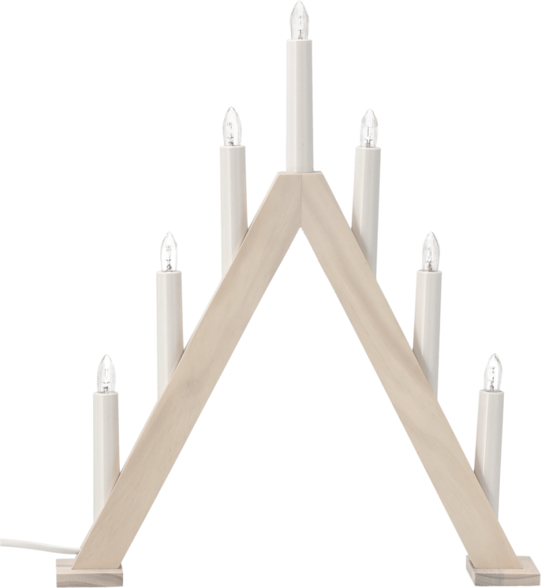 Nord adventsstake 40 cm Hvitlasert