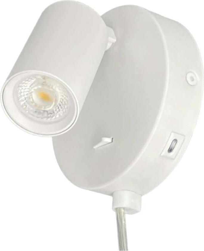 Oz mini K1 vegglampe med USB C GU10 mini - Hvit