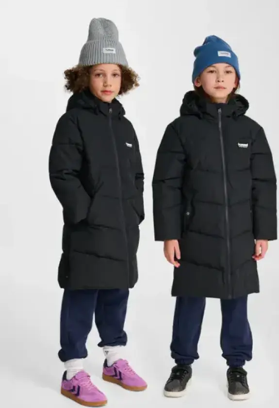 Jr Puffer Long Vinterjakke Black