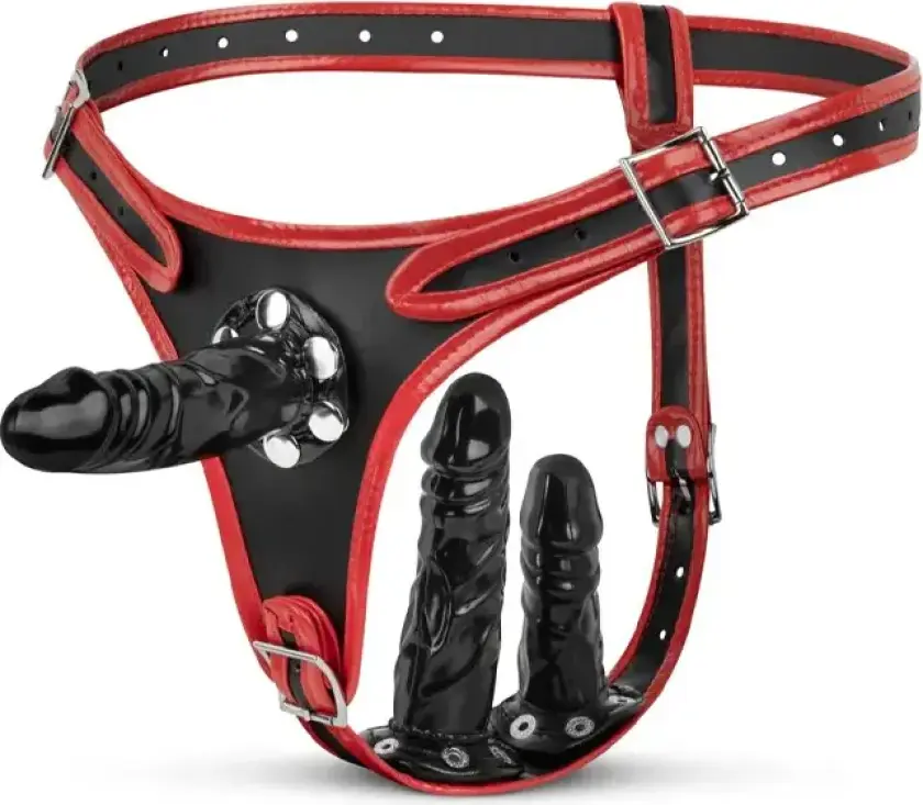 Triple Dildo Strap-On Harness