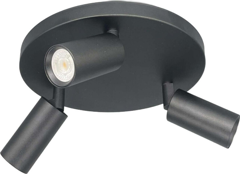 Oz mini rund taklampe 3-lys GU10 mini - Svart