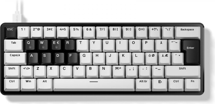 Pcmk 3 He 60 Magnetisk Tastatur Iso Nordisk - Hvit