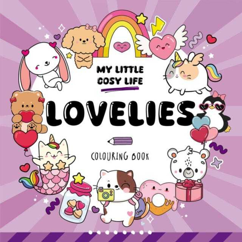 Lovelies Cute Kawaii Colouring Book for Teens and Adults Featuring Adorable Animals, Purmaids and Cosy Scenes