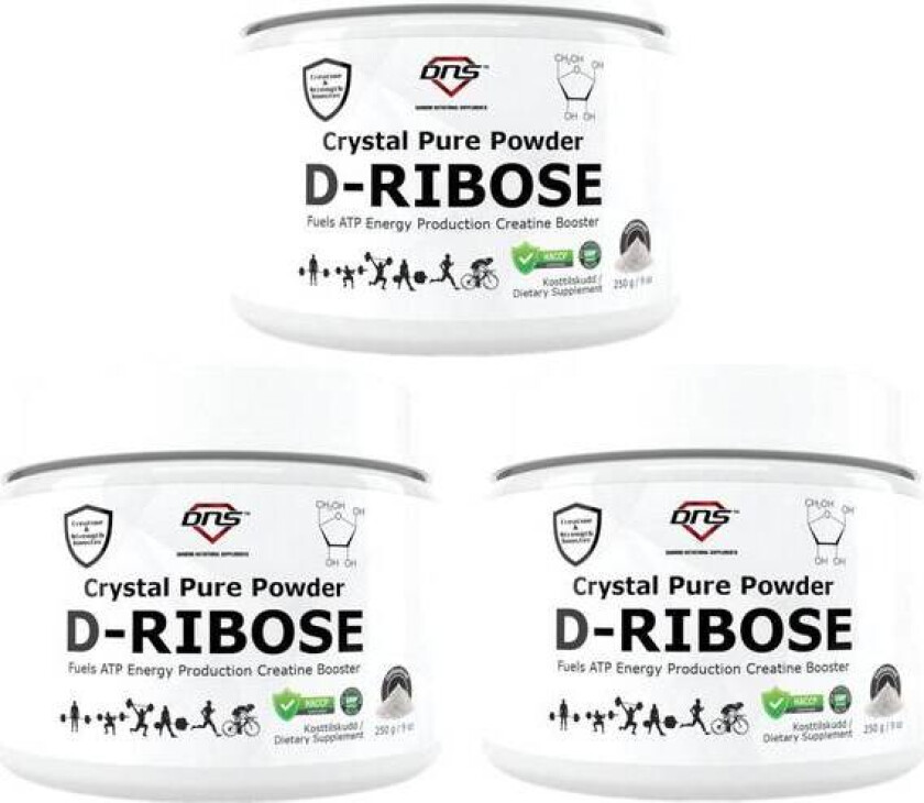 3-Pack 100% D-Ribose Powder Creatine-booster - 3 x 250 gram