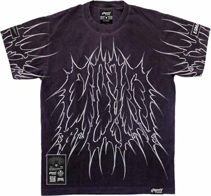 T-skjorte - Black Razor (Purple Bleached) - Heavy Oversized T-Shirt (250GSM) - S til 3XL - Herrer - lilla