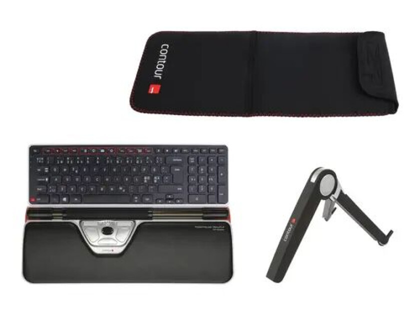 Rollermouse Red Plus Wireless Travelkit Nordisk Musesett Med Tastatur Og Rullestav