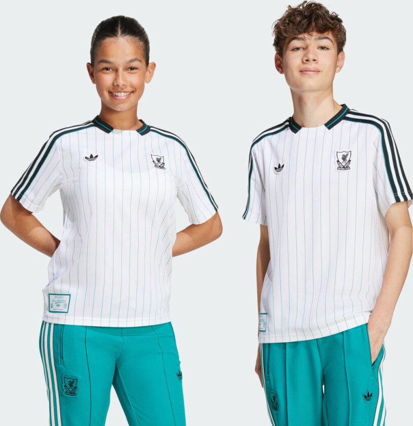 Liverpool Fotballdrakt Terrace Icons - Hvit Barn - adidas Originals, størrelse 152 cm