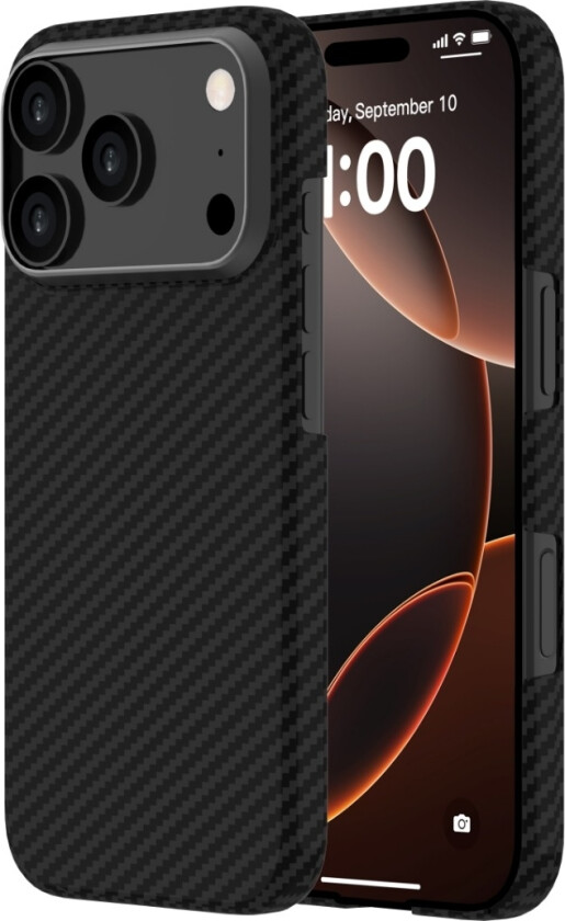 iPhone 17 Pro Kevlar Case Mag MagSafe-kompatibelt slankt kevlar-deksel, svart