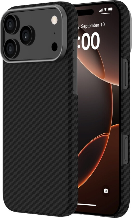 iPhone 17 Pro Max Kevlar Case Mag MagSafe-kompatibelt slankt kevlar-deksel, svart