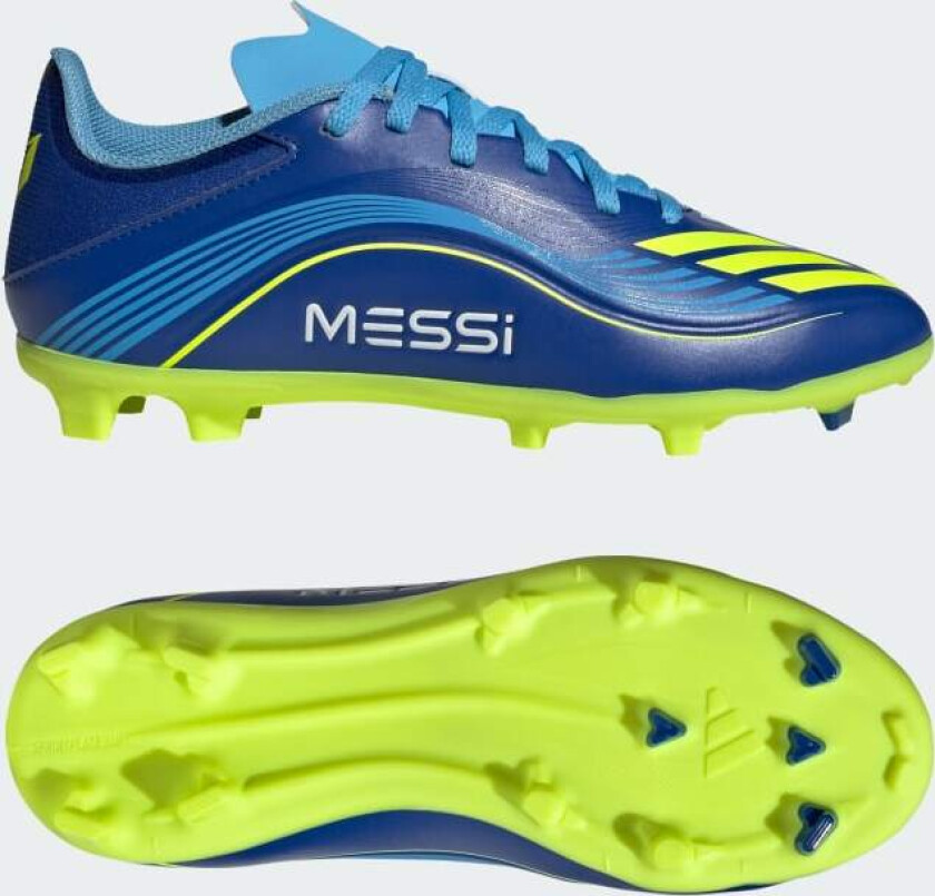 F50 Messi League FG/AG VIS10N - Blå/Gul/Blå Barn, størrelse 37⅓
