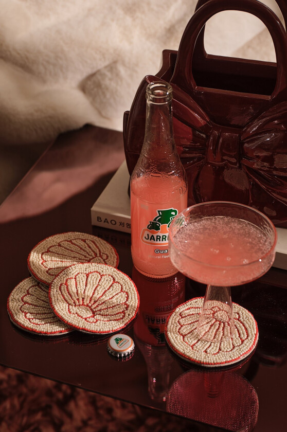 Bilde av Glassunderlag Wonderful 2-pakning - Rosa