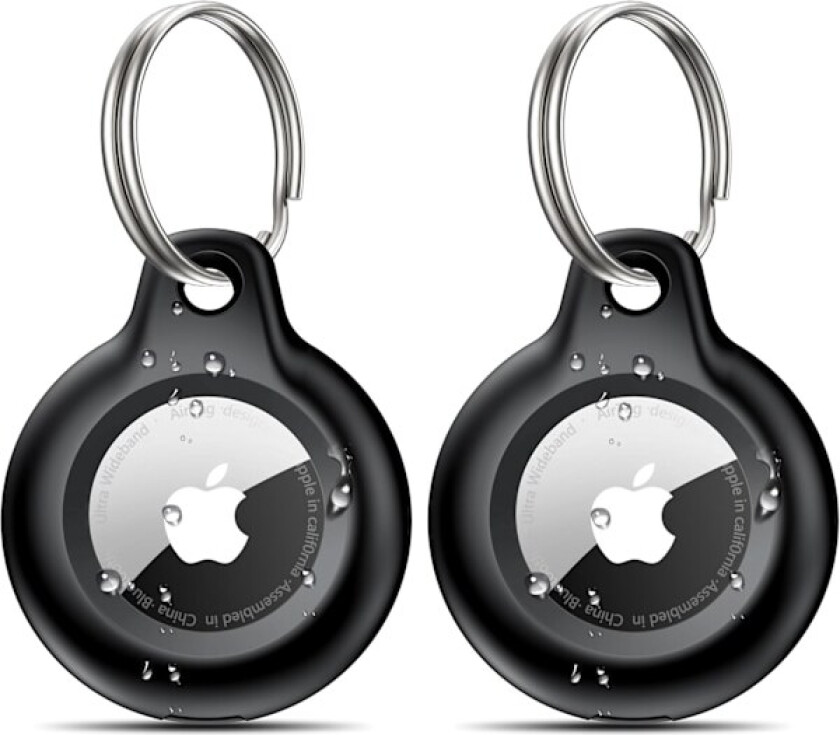 2-pakks IPX8 vanntett AirTag nøkkelring med AirTag-holderetui, støtsikker, ripebestandig deksel for AirTag