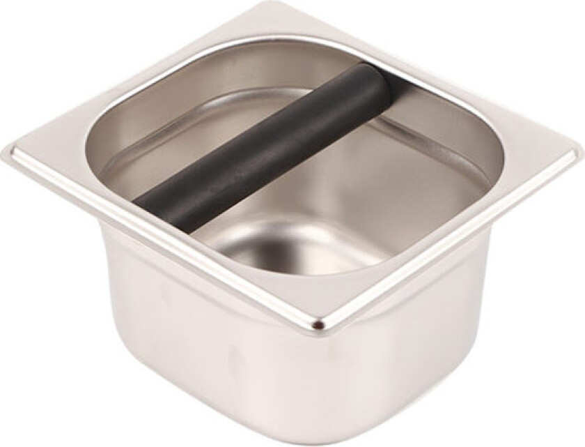 Espresso Knock Box-beholder i rustfritt stål med gummistang for kaffemaskin S