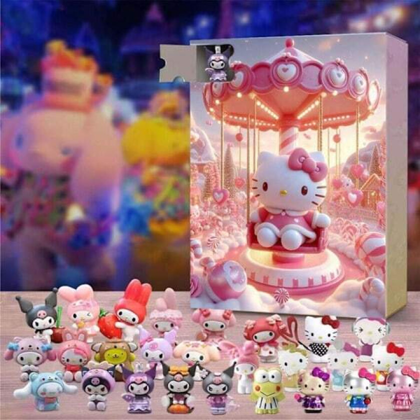 2024 Ny Sanrio HelloKitty Nedtellingskalender Blindboks, 24 Dagers Jule-nedtellingsgave, Adventskalender Overraskelses Julegave til Barn