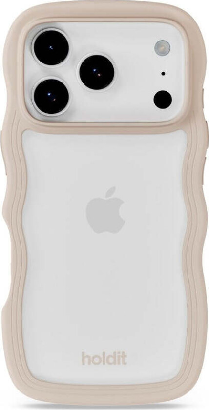 iPhone 17 Pro Max Wavy Deksel - Light Beige / Transparent