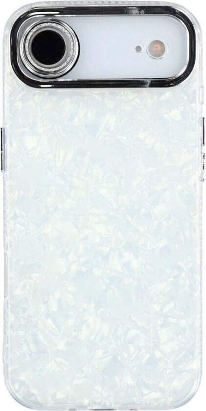 iPhone Air Hybrid Plast Deksel m. Innebygd Kameralinsebeskyttelse - Perlemorsmønster / Hvit