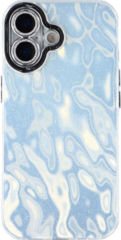 iPhone 17 Hybrid Plast Deksel m. Innebygd Kameralinsebeskyttelse - Rynket Mønster / Sølv