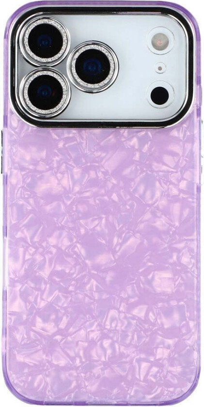 iPhone 17 Pro Max Hybrid Plast Deksel m. Innebygd Kameralinsebeskyttelse - Perlemorsmønster / Lilla