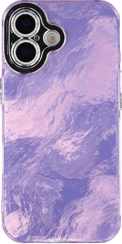 iPhone 17 Hybrid Plast Deksel m. Innebygd Kameralinsebeskyttelse - Folie Mønster / Lilla