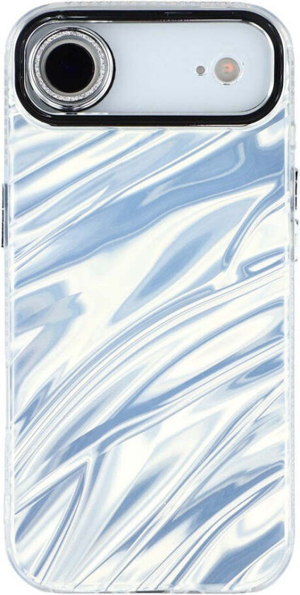 iPhone Air Hybrid Plast Deksel m. Innebygd Kameralinsebeskyttelse - Bølget Mønster / Sølv