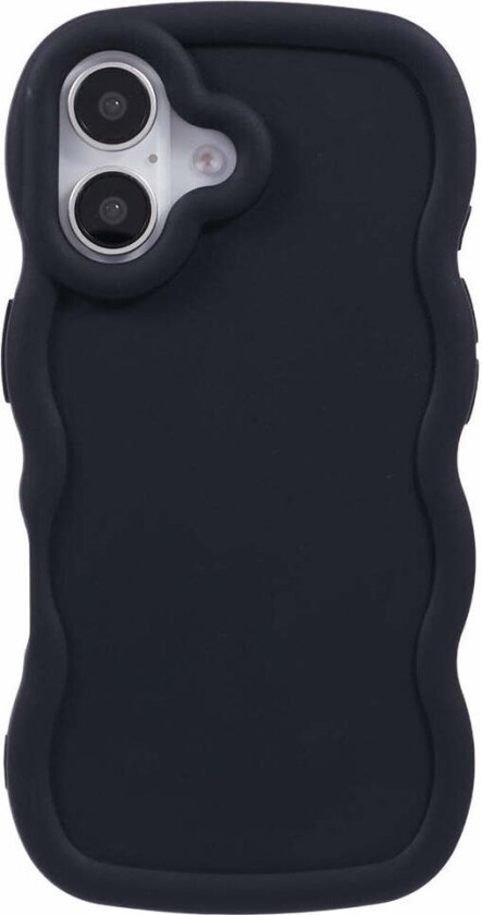iPhone 17 Fleksibelt Plast Wavy Deksel - Svart