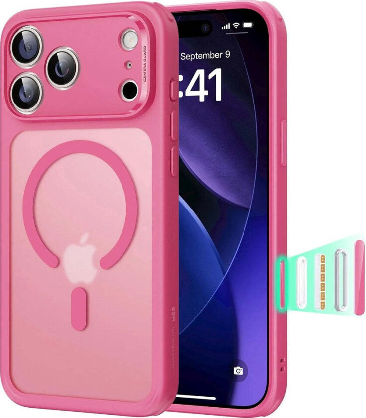 iPhone 17 Pro Classic Hybrid Deksel med Kamerakontrollknapp – MagSafe Kompatibel – Matt Rosa