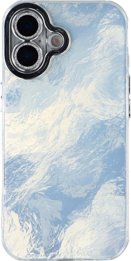 iPhone 17 Hybrid Plast Deksel m. Innebygd Kameralinsebeskyttelse - Folie Mønster / Sølv