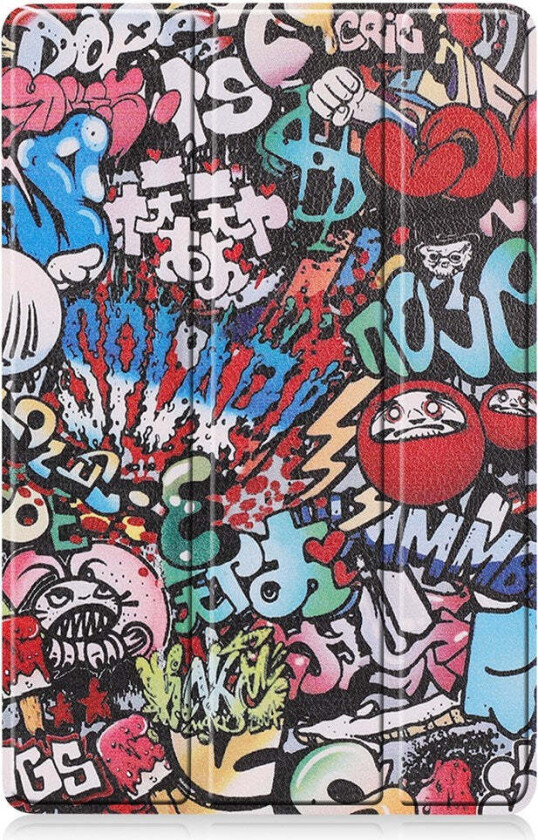 Samsung Galaxy Tab S11 / S10 Lite Kunstskinn Flipp Deksel med Motiv - Graffiti