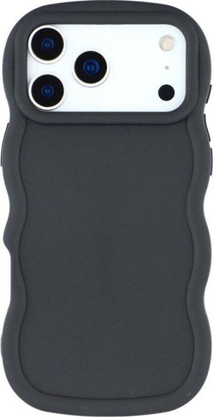 iPhone 17 Pro Max Fleksibelt Plast Wavy Deksel - Svart