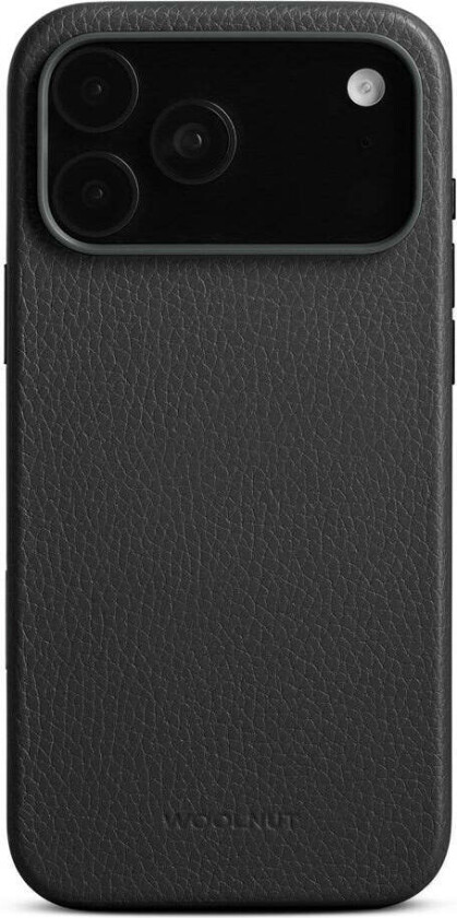 iPhone 17 Pro Max Ekte Skinn Deksel - MagSafe Kompatibel - Svart