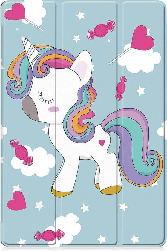 Samsung Galaxy Tab S11 / S10 Lite Kunstskinn Flipp Deksel med Motiv - Enhjørning