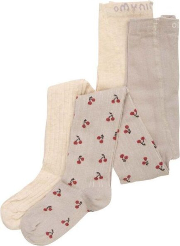 2-pack strømpebukse til barn, Light Taupe