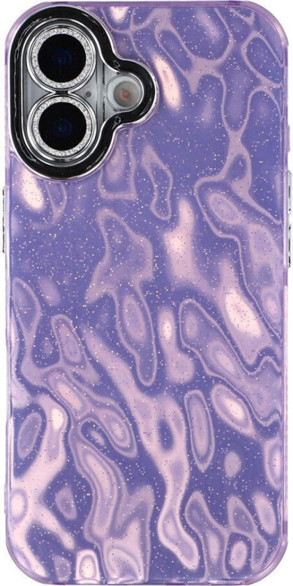 iPhone 17 Hybrid Plast Deksel m. Innebygd Kameralinsebeskyttelse - Rynket Mønster / Lilla