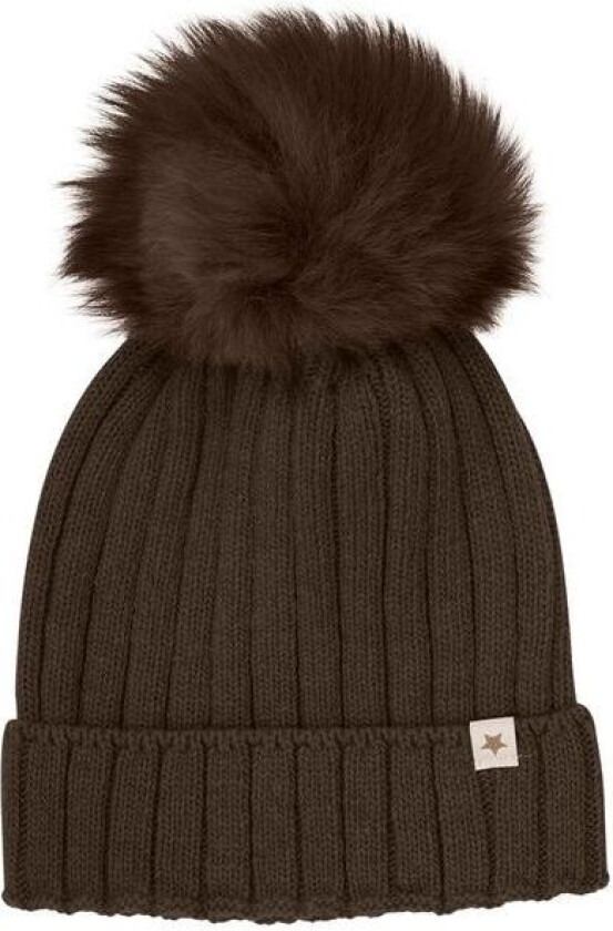 HUTTEliHUT Vinterlue ull barn alpakkadusk, Dark Brown