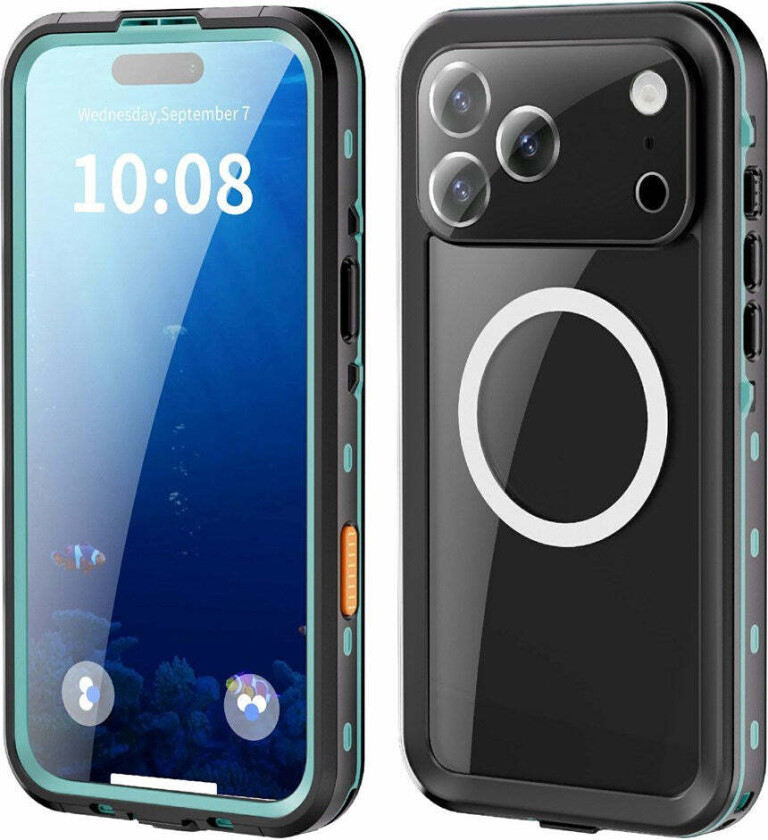 iPhone 17 Pro Max Vanntett Håndverker Deksel m. Skjermbeskytter & Stropp - MagSafe Kompatibel - Blå