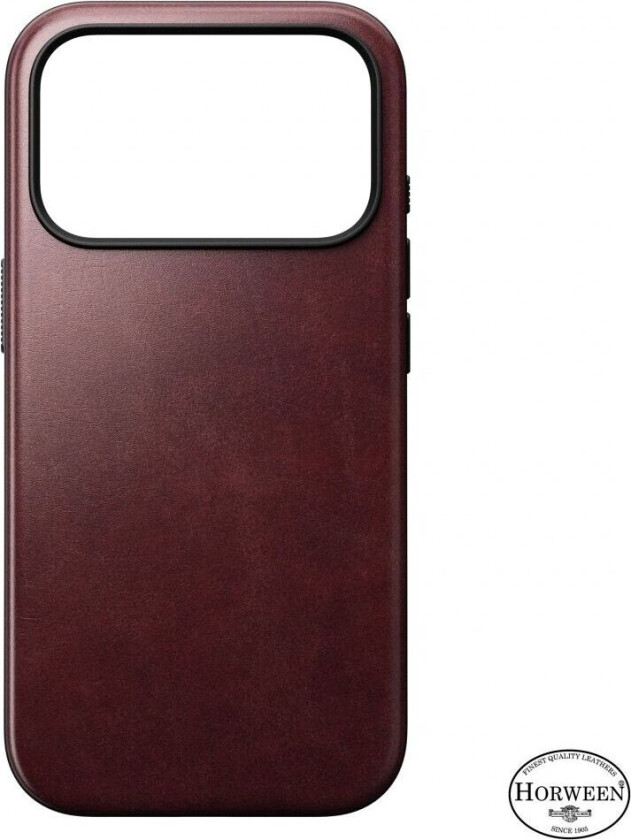 Modern Horween skinndeksel (iPhone 17 Pro) - Burgunder
