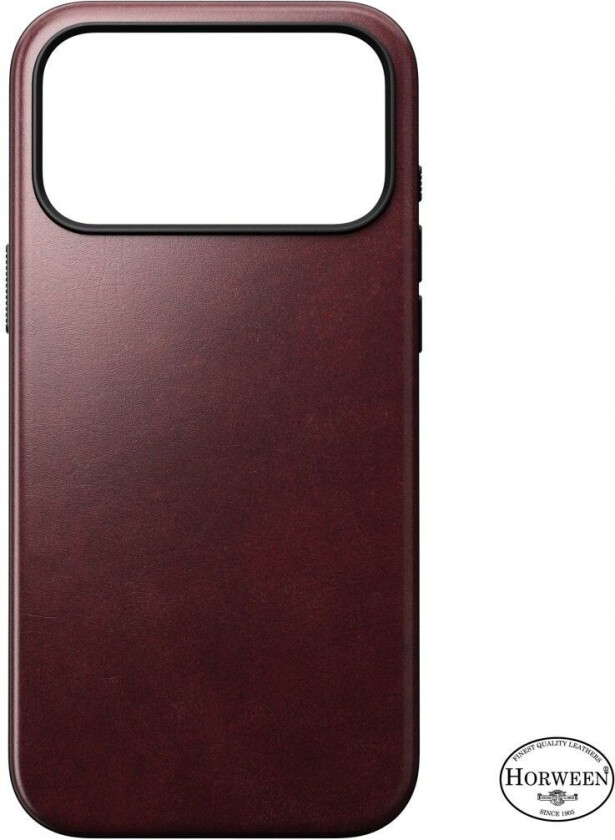 Modern Horween skinndeksel (iPhone 17 Pro Max) - Burgunder